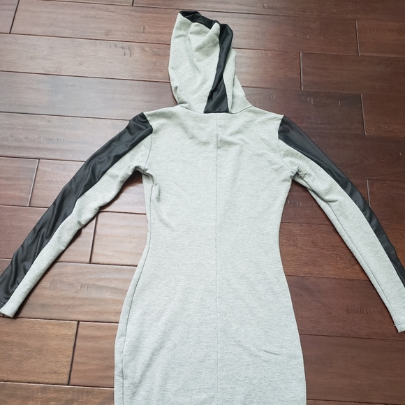 Dresses | Gray Black Hooded Sweat Dress | Poshmark
